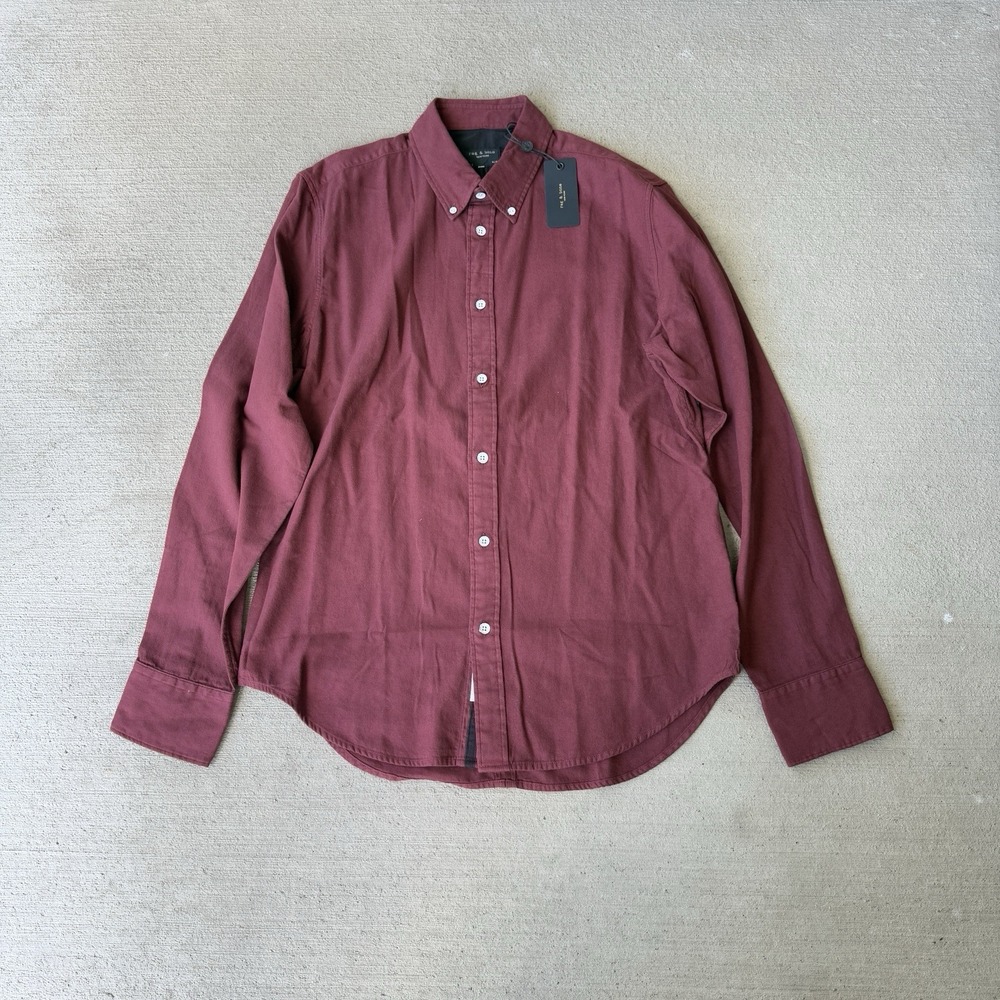rag & bone Men's Button-Down Shirt in Burgundy